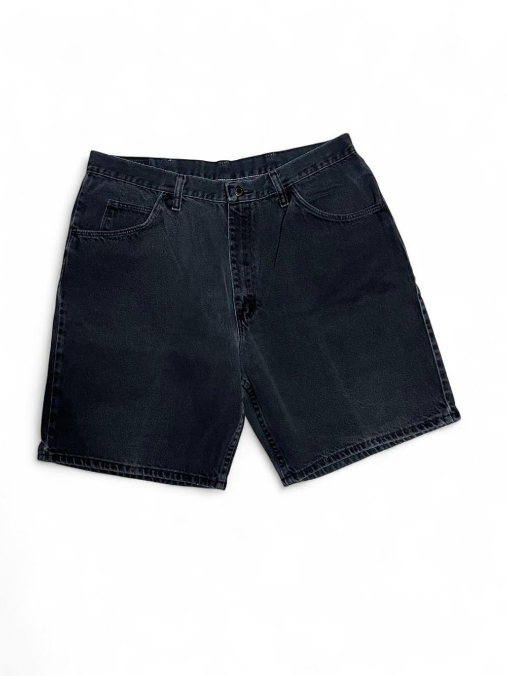 Wrangler Vintage Black Denim Jean Shorts — Straight Leg